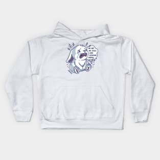 Crying Bunny Rabbit saying "Oh no! My eyes are leaking again.." Kids Hoodie